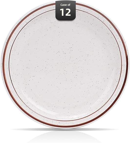 Stoneware Narrow Rim Brown Speckle, Plate 10.5", Case of 12