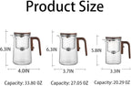 Enchanti Tea Pot, Witchcraft Magic Glass Teapot with Infuser Strainer and Lid for Loose Leaf Tea Herbal, Magnetic Water Separation Tea Maker Kettle with Cups Clear Enchantipot (1000ml)