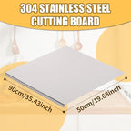 Nisorpa 304 Stainless Steel Cutting Board with Lip, Large Chopping Board for Kitchen with Rolling Pin, Cutting Boards for Chopping Meat, Vegetables, Fruits, Cheese, Bread, 35.4"Lx19.7"W