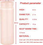10oz Mini Water Bottle Stainless Steel Thermos Small Flask - Insulated Vacuum, Leak Proof, Keeps Drinks Hot/Cold - Ideal for Coffee, Tea, Water - Pink