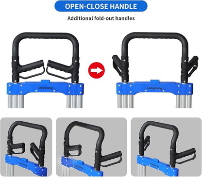 Folding Hand Trucks Heavy Duty by Leeyoung, 500 lb Aluminium Folding Hand Cart - Image 4