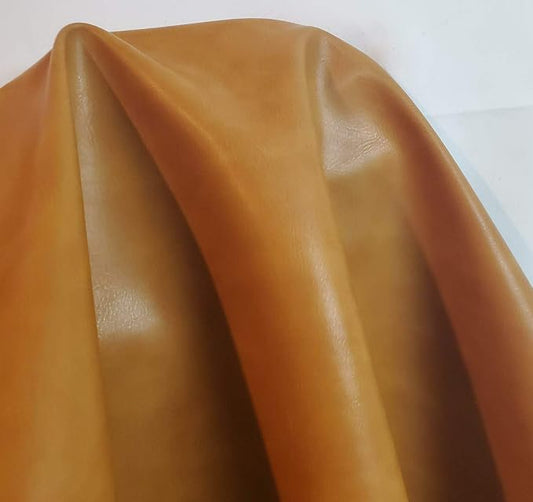 Caramel Light Tan Soft Faux Vegan PU Leather Fabric Sheet by The Yard Synthetic by NATLeathers