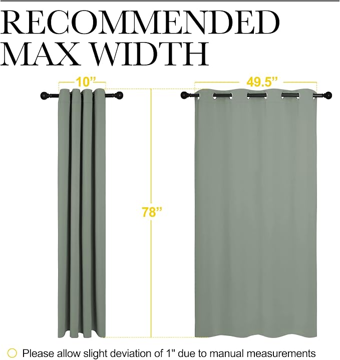 NICETOWN Sage Green Blackout Curtains 78" Long - Image 7