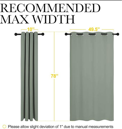 NICETOWN Sage Green Blackout Curtains 78" Long - Image 7