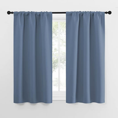 NICETOWN Kitchen Curtains, Short Blackout Curtains & Drapes, Small Window Rod by NICETOWN