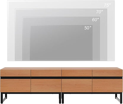 WAMPAT Modern TV Stand for 50-75 Inch TVs, Wood Entertainment Center - Image 5