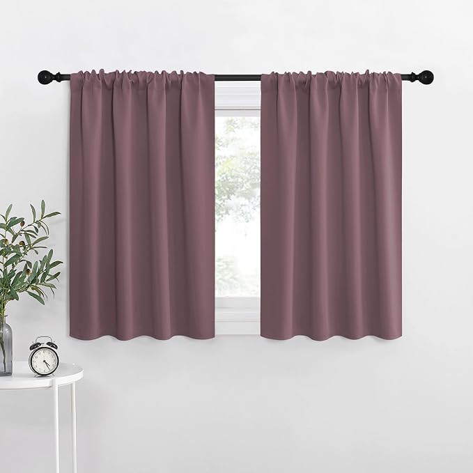 NICETOWN RV Blackout Curtains for Camper Windows, Dry Rose, Short Blackout by NICETOWN