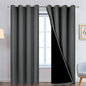 Yakamok Dark Grey 100% Blackout Curtains 96 Inches Long 52" Wide 2 Panels | by Yakamok