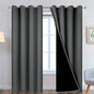 Yakamok Dark Grey Full Shade Curtain Panels, Heavy Duty Lined Curtains 84 by Yakamok