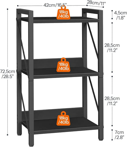 HOOBRO Bookshelf, 3-Tier Industrial Bookcase, Book Shelf Storage Organizer - Image 3