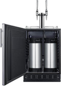 Summit Appliance 24" Wide Nitro Coffee Kegerator/Refrigerator Combo, Black Interior, Caster Wheels, Residential/Commercial Use (LHD, Nitro Coffee)