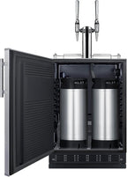 Summit Appliance 24" Wide Nitro Coffee Kegerator/Refrigerator Combo, Black Interior, Caster Wheels, Residential/Commercial Use (LHD, Nitro Coffee)