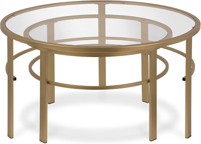 Henn&Hart Round Nested Coffee Table in Brass, Coffee Table coffee tables - Image 8