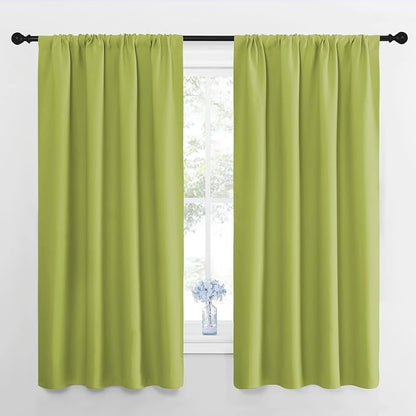 NICETOWN Kitchen Curtains, Short Blackout Curtains & Drapes, Fresh Green by NICETOWN