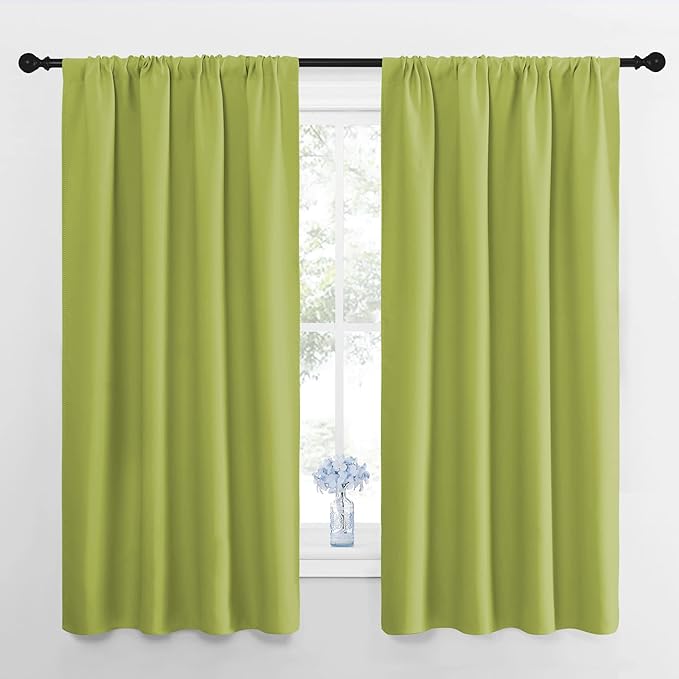NICETOWN Fresh Green Blackout Curtains 48 inches Long by NICETOWN