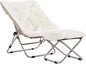 Tiita Folded Chair with Straight Ottoman, Soft Faux Fur Oversized Folding by TiitaHome