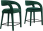 Modway EEI-6566-GRN-BLK Pinnacle Performance Velvet Counter Stool Set of Two by Modway
