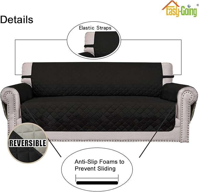 Easy-Going Reversible Couch Cover, Oversized Chair, Water Resistant Furniture - Image 3