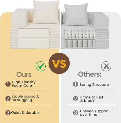COMAX Futon Sofa Bed, 4‑in‑1 Convertible Sofa Bed, Folding Boneless Couches - Image 5