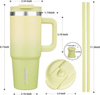 BJPKPK 30 oz Tumbler With Handle Insulated Tumblers With Lid And Straw Stainless Steel Thermal Cup,Lime