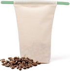 Food Huggers Sustainable Coffee Storage| Bulk Bean Bag | Eco-Friendly, Zero-Waste | BPA-Free, Dishwasher Safe Silicone | Ideal for Groceries, Food | Reusable, Large (1pc)
