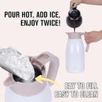GiNT 1.9L / 64Oz Thermal Coffee Carafe, Insulated Stainless Steel Coffee Carafes for Keeping Hot/Double Walled Vacuum Thermal Carafe (White)