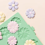 KALAIEN Flower Silicone Molds,Rose Flower Chocolate Mold Daisy Silicone Mold for Crafts,2 Pcs Rose Silicone Mold Fondant Molds for Cake Decorating