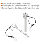 uxcell 1 Pcs Quick Release Pin, 3/8" x 3"(Dia. x L) Push-Button Ball Locking Pin 304 Stainless Steel Ring Handle Locking Pin with Wire for Audio Bimini Top Marine, Silver