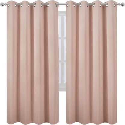 Blush Thermal Blackout Curtains/52 x 72 Inch/Set of 2 Panels Room Darkening - Image 2