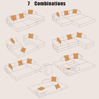 HANXIN 108" Modular Sectional Sofa, Futon Convertible Sofa Bed, Oversized - Image 7