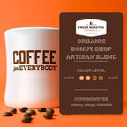 Fresh Roasted Coffee, Organic Donut Shop | USDA Organic, Kosher | Medium Roast 24 Pods for K-Cup Brewers
