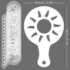 32 Pcs Coffee Decorating Stencils, SENHAI 2 Pack 32 Pcs Foam Latte Art Stencils Barista Template for Decorating Oatmeal Cupcake Cake Cappuccino Hot Chocolate for Adult Kids Children