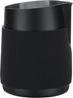 Normcore Handleless Milk Pitcher - Espresso Steaming Pitcher with Round Spout - 18/8 Stainless Steel Milk Frothing Jug, Black Non-Stick - Coffee Latte Frothing Pitcher - 20.3 oz (600 ml)
