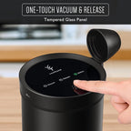 SOUL HAND Vacuum Coffee Canister, Airtight Sealed Coffee Canister Automatic Vacuum Stainless Steel Coffee Containers, Coffee Bean Storage Container for Coffee/Food Storage 1.6 L