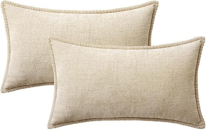 MIULEE Decorative Lumbar Throw Pillow Covers 12x20 Inch Beige 2 Pack | Neutral - Image 8