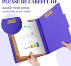 48 Pcs Classification Folders Letter Size, Back to School Supply for Teacher, Student, 3 Dividers Pressboard File Folder Bulk with 2 Fasteners, 3.5 Inch Expanding File Organizer (Purple)