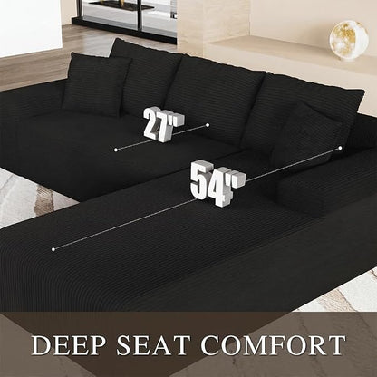 96" L Shaped Modular Sectional Sofa, Boneless Cloud Couch - Image 3
