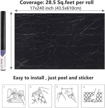 Arthome WALL DECOR Marble Contact Paper, Peel and Stick Wallpaper, Self - Image 8