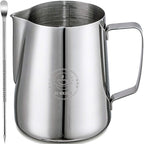 Milk Frothing Pitcher 20oz,Espresso Steaming Pitchers 600ml,Espresso Machine Accessories,Milk Frother cup 20 Oz, Coffee Cappuccino Latte Art,Stainless Steel Jug Cup with Decorating Art Pen