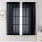 Black Sheer Curtains 68 Inch Length 2 Pcs, Light Filtering Rod Pockets Window by Lecloud