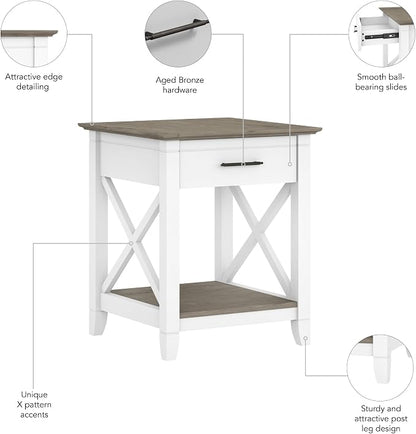 Bush Home End Table with Drawer, Nightstand with Storage, Living Room and - Image 8