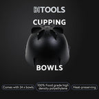 Black Coffee Cupping Bowls 200ml - Stackable Heat-Preserving Cups - Premium Material Ideal for Coffee Tasting, High-Density Polyethylene for Zero Taste Interference - Set of 12