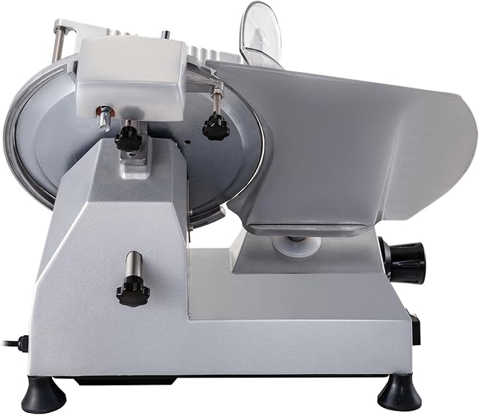 VEVOR Commercial Meat Slicer, 320W Electric Deli Food Slicer, 12 inch Carbon Steel Blade Electric Food Slicer, 350-400RPM Meat Slicer, 0-0.6 inch Adjustable Thickness for Cheese, Veggies, Ham