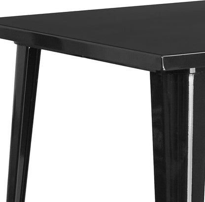 Flash Furniture Nolan Commercial Grade 31.5" Square Black Metal Indoor-Outdoor - Image 5