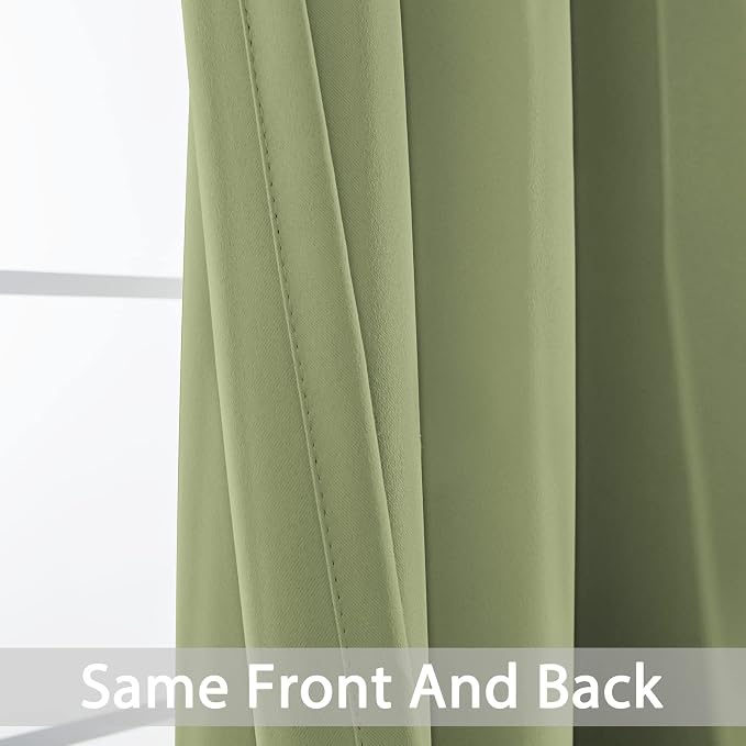 Yakamok Room Darkening Curtains 52x96 inch Length Sage Green-Living Room | 2 - Image 6