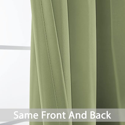 Yakamok Room Darkening Curtains 52x96 inch Length Sage Green-Living Room | 2 - Image 6
