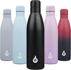 BJPKPK 25oz Insulated Stainless Steel Water Bottles Reusable Metal Travel Sports Water Bottle Keep Cold and Hot,Midnight Black