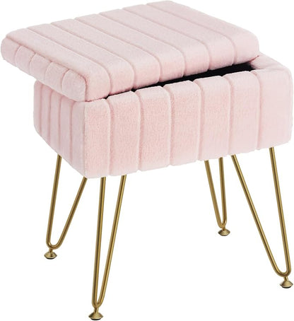 Greenstell Vanity Stool Chair Faux Fur by Greenstell