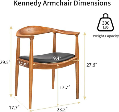 Kennedy Armchair, Mid Century Modern Dining Chair, PU Upholstered Kennedy Chair - Image 3