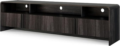 AMERLIFE 70" Modern TV Stand for TVs up to 80", Fluted Wood Entertainment Center - Image 9